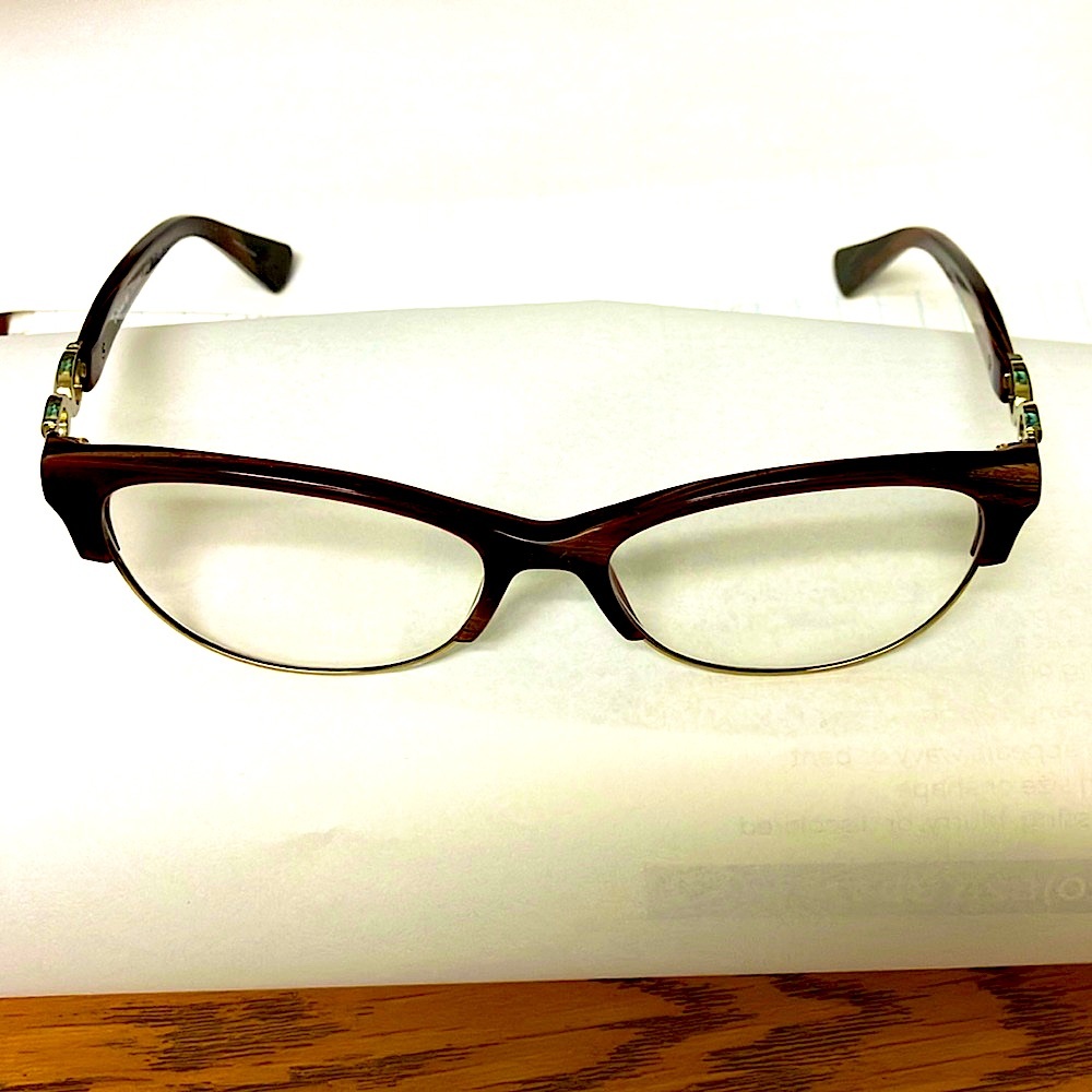 Coach  Brown burgundy and gold Eyeglasses 51/16/135. NWOT with box.